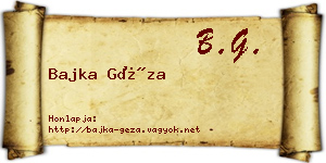 Bajka Géza névjegykártya