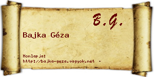 Bajka Géza névjegykártya