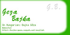 geza bajka business card