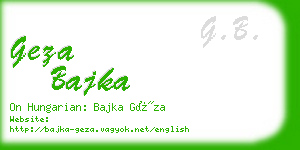 geza bajka business card